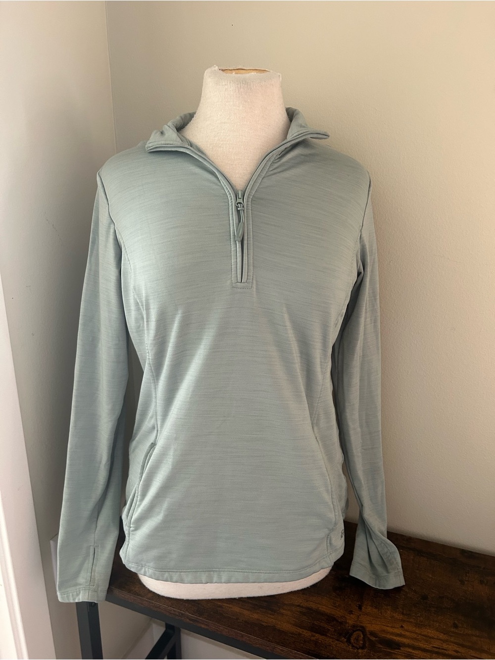 Half-Zip Pullover Sweater - Light Sage